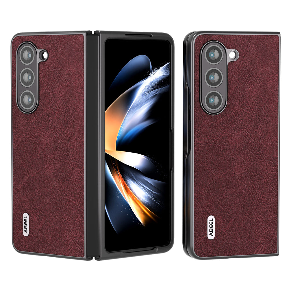 ABEEL For Samsung Galaxy Z Fold5 5G Shockproof Phone Case Litchi Texture PU Leather Coated PC Cover ABEEL For Samsung Galaxy Z Fold5 5G Shockproof Phone Case Litchi Texture PU Leather Coated PC Cover